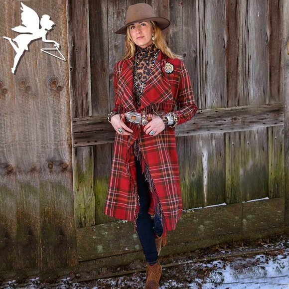 TASHA POLIZZI Sussex Plaid Tie Coat - Picture 1 of 11